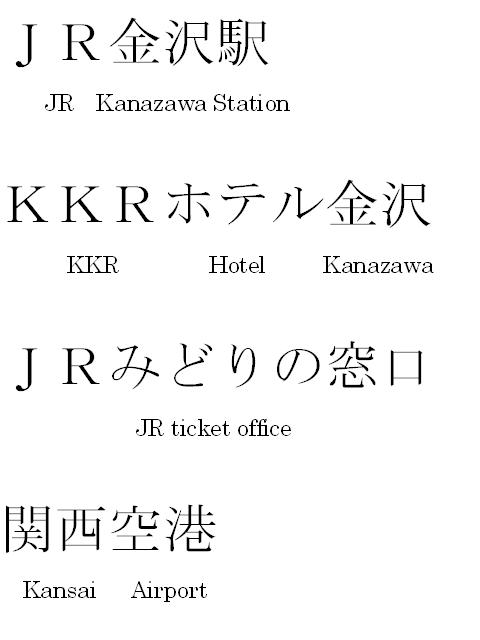 Japanese characters page 1