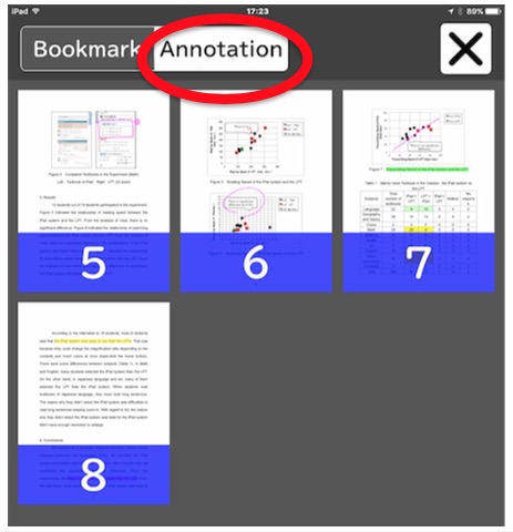 Figure 21  Bookmark List (Displays the “Handwriting” Page) 