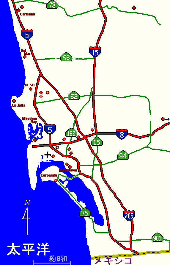 サンディエゴの地図